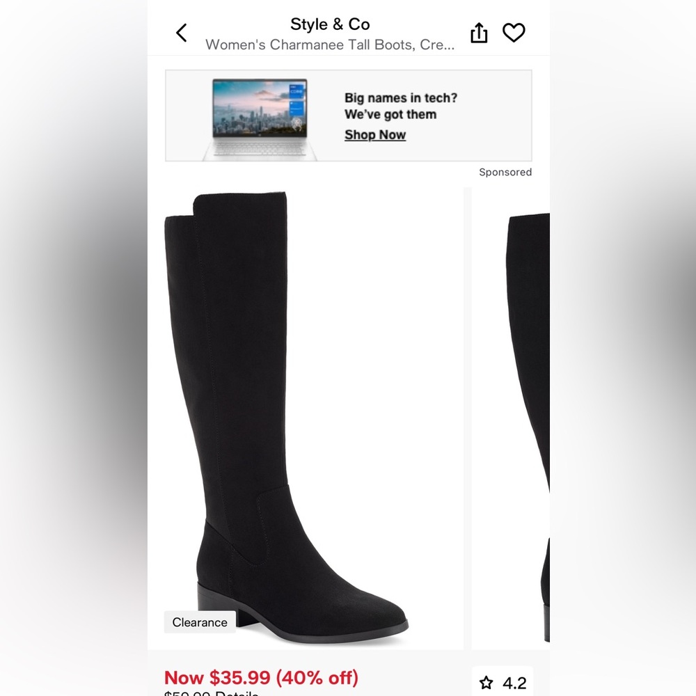 Style & Co. Women's Charmaene Tall Boots - Black